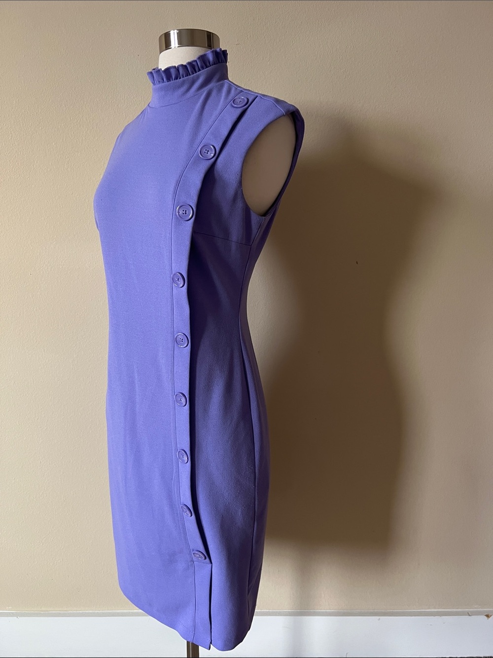 New York & Company Lavender Sleeveless Button-Trim Sheath Dress